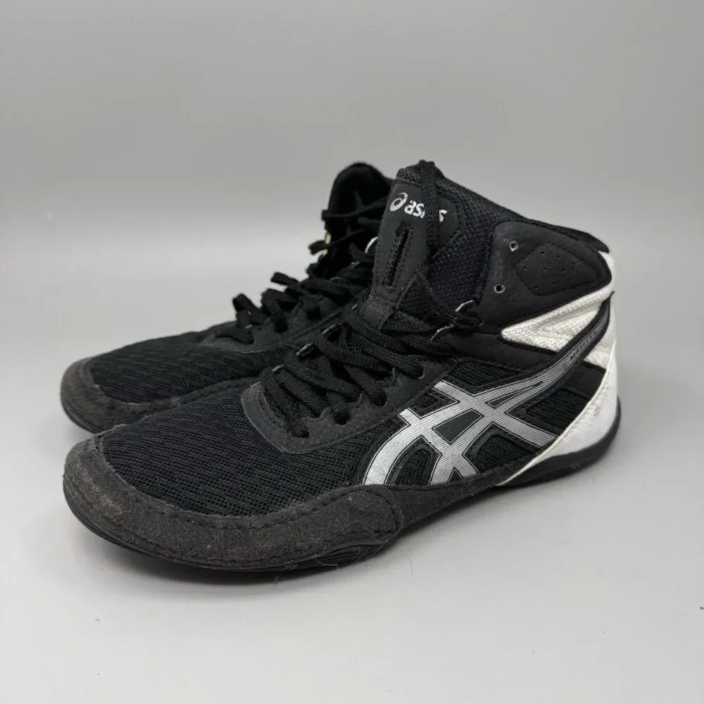 ASICS MATFLEX 6 Youth Size 6  Wrestling Shoes 1084A007 Black/White/Silver Unisex
